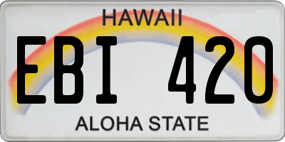 HI license plate EBI420
