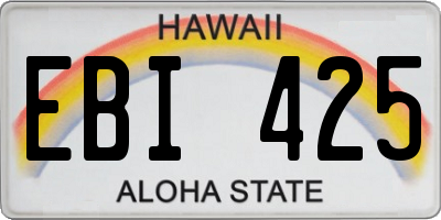 HI license plate EBI425