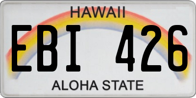HI license plate EBI426