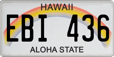 HI license plate EBI436