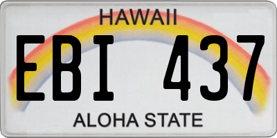 HI license plate EBI437
