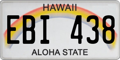 HI license plate EBI438