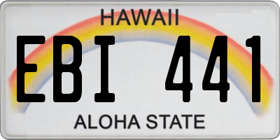 HI license plate EBI441
