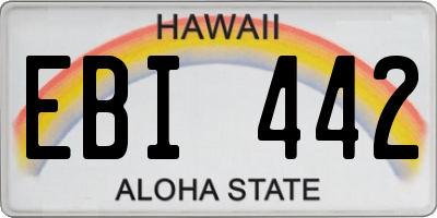 HI license plate EBI442