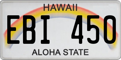 HI license plate EBI450