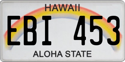HI license plate EBI453