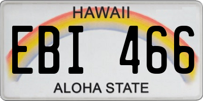 HI license plate EBI466