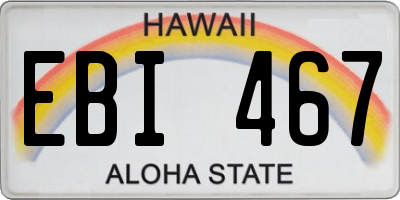 HI license plate EBI467