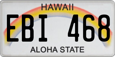 HI license plate EBI468
