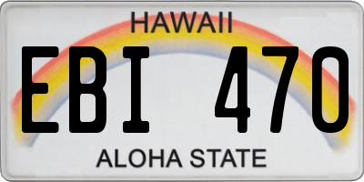 HI license plate EBI470