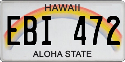 HI license plate EBI472