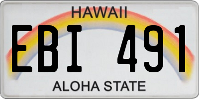 HI license plate EBI491