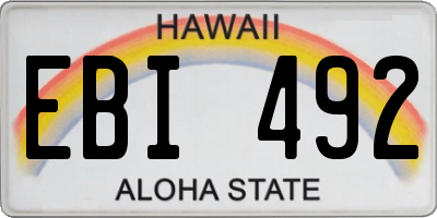 HI license plate EBI492