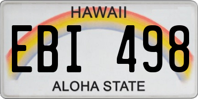 HI license plate EBI498