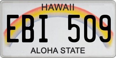 HI license plate EBI509