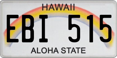 HI license plate EBI515