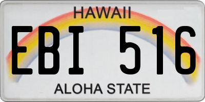 HI license plate EBI516