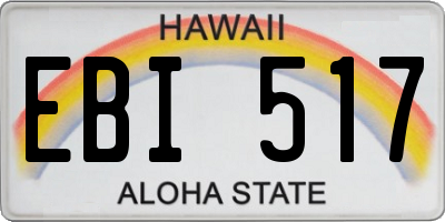 HI license plate EBI517