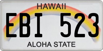 HI license plate EBI523