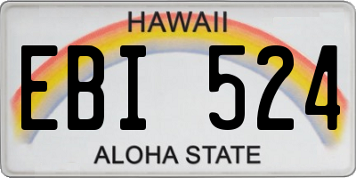 HI license plate EBI524