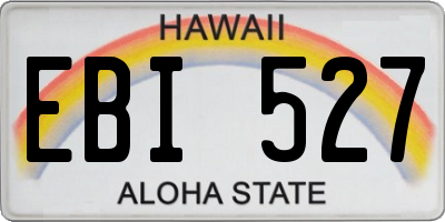 HI license plate EBI527