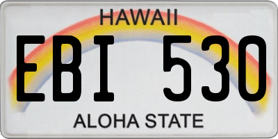 HI license plate EBI530