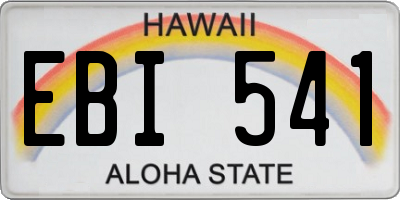 HI license plate EBI541