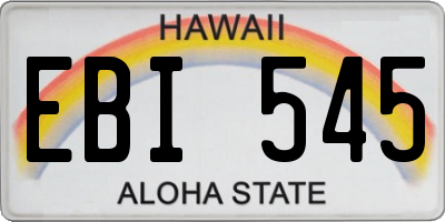 HI license plate EBI545