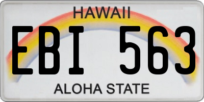 HI license plate EBI563