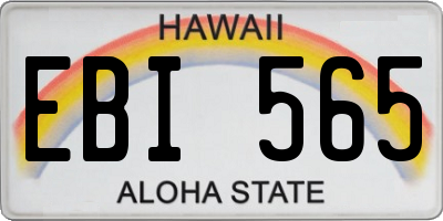 HI license plate EBI565
