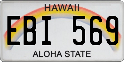 HI license plate EBI569