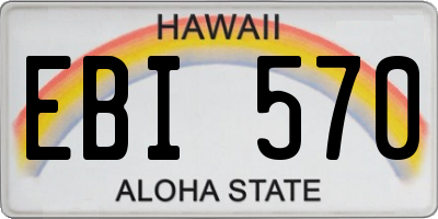 HI license plate EBI570