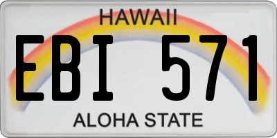 HI license plate EBI571