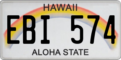 HI license plate EBI574