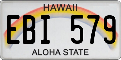 HI license plate EBI579