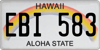 HI license plate EBI583