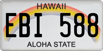 HI license plate EBI588