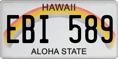 HI license plate EBI589