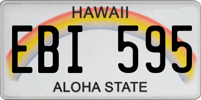 HI license plate EBI595