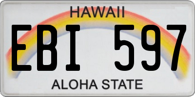HI license plate EBI597
