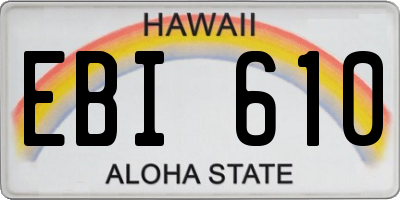 HI license plate EBI610