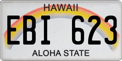 HI license plate EBI623