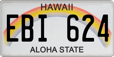 HI license plate EBI624