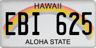 HI license plate EBI625