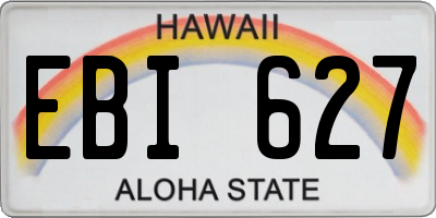 HI license plate EBI627