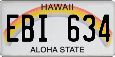 HI license plate EBI634