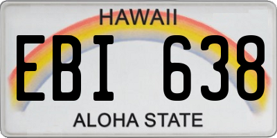 HI license plate EBI638