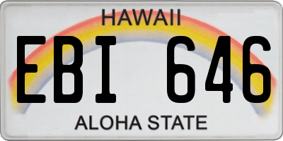 HI license plate EBI646