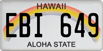 HI license plate EBI649