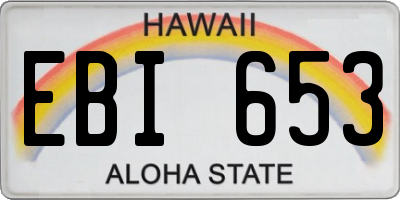HI license plate EBI653